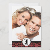 Faire-part de mariage avec photo en damassé Cherry (Dos)