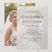 Faire-part de mariage avec photo en surimpression  (Devant / Derrière)
