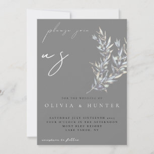 Faire-part de mariage avec photo et branche d'oliv