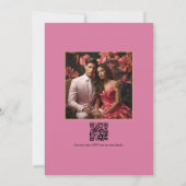 Faire-part de mariage avec photo et code QR de ver (Dos)