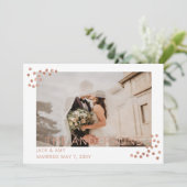 Faire-part de mariage avec photo et confettis or r (Debout devant)