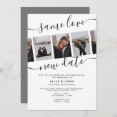 Faire-part de mariage avec photo et nouvelle date (Devant / Derrière)