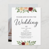 Faire-part de mariage avec photo et superposition  (Devant / Derrière)