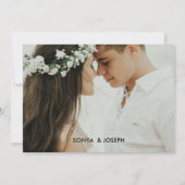 Faire-part de mariage avec photo moderne et initia (Dos)