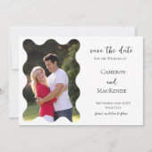 Faire-part de mariage avec photo ondulée moderne p (Devant)