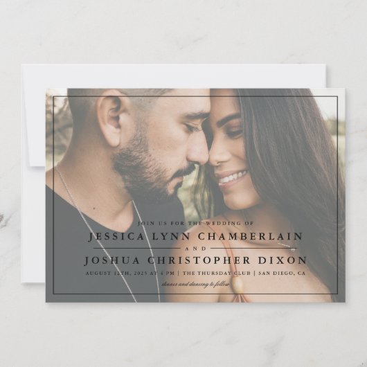 Faire-part de mariage avec photo simple (Devant)