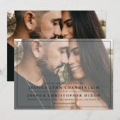 Faire-part de mariage avec photo simple (Devant / Derrière)