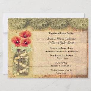Faire-Part de Mariage avec Pot Mason Antique et Co