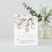 Faire-part de mariage avec pots Mason verts menthe (Debout devant)