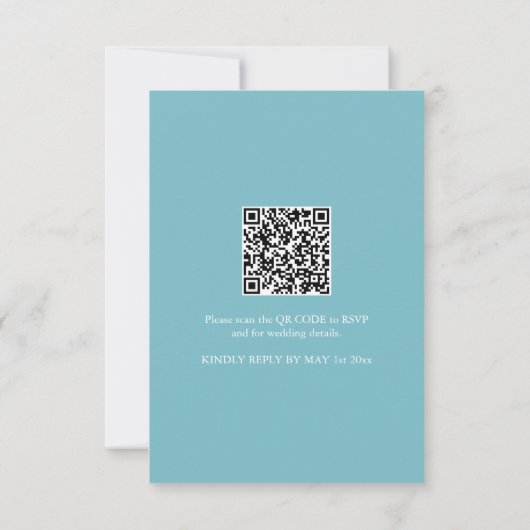 Faire-part de mariage avec QR Code Blue Flowers (Dos)