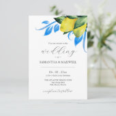 Faire-part de mariage avec QR Code citron botaniqu (Debout devant)