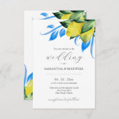 Faire-part de mariage avec QR Code citron botaniqu (Devant / Derrière)