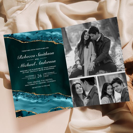 Faire-part de mariage avec QR Code et collage de p