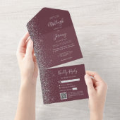 Faire-part de mariage avec QR Code et paillettes a (Déchirure)