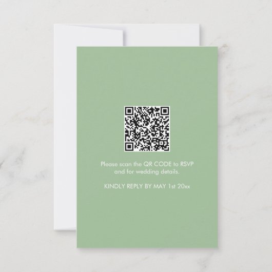 Faire-part de mariage avec QR Code Orange Fleurs (Dos)