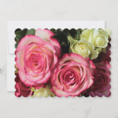 Faire-part de mariage Avec Roses Rose-Jaune (Devant)