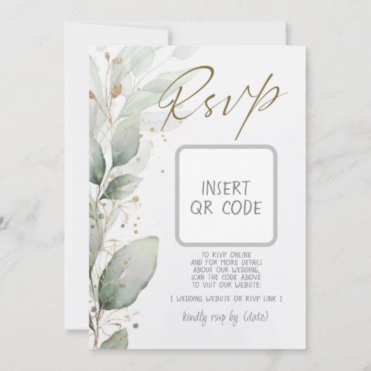 Faire-part de mariage avec RSVP de code QR (Dos)