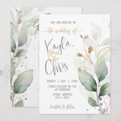 Faire-part de mariage avec RSVP de code QR (Devant / Derrière)