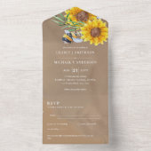 Faire-part de mariage avec RSVP Tournesols rustiqu (À l'intérieur)