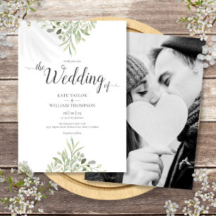 Faire-part de mariage avec script de photo de verd