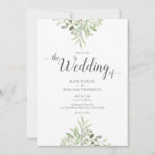 Faire-part de mariage avec script de photo de verd (Devant)