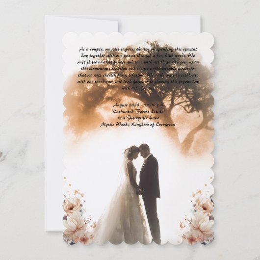 Faire-part de mariage avec style et élégance (Dos)