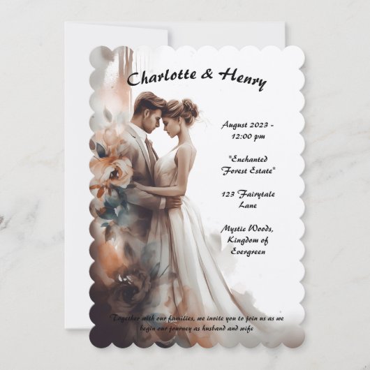 Faire-part de mariage avec style et élégance (Devant)