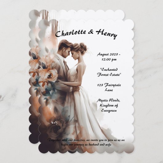 Faire-part de mariage avec style et élégance (Devant / Derrière)