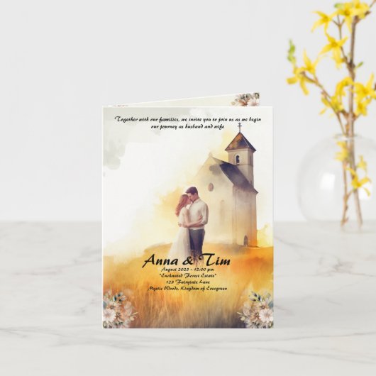 Faire-part de mariage avec style et élégance (Fleur jaune)