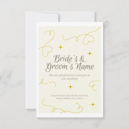 Faire-part de mariage avec suffisamment d'espace p (Devant)