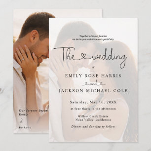 Faire-part de mariage avec superposition de photo
