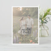 Faire-part de mariage avec superposition de photo (Debout devant)