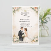 Faire-part de mariage avec superposition simple no (Debout devant)