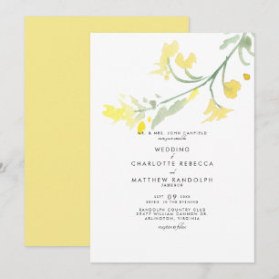 Faire-part de mariage avec tige de fleur sauvage j
