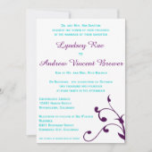 Faire-part de mariage avec Turquoise et Violet (Devant)