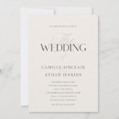 Faire-part de mariage avec typographie élégante et (Devant)