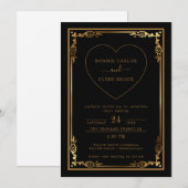 Faire-part de mariage avec un design d'accent de c (Devant / Derrière)
