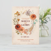 Faire-part de mariage avec une bordure de couronne (Debout devant)