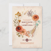 Faire-part de mariage avec une bordure de couronne (Dos)