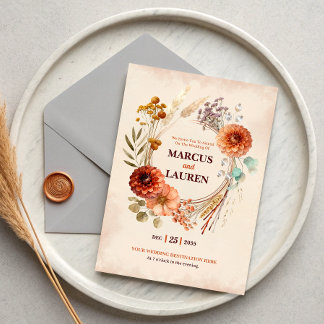 Faire-part de mariage avec une bordure de couronne