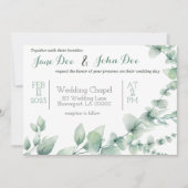 Faire-part de mariage avec verdure (Devant)