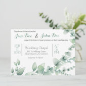 Faire-part de mariage avec verdure (Debout devant)