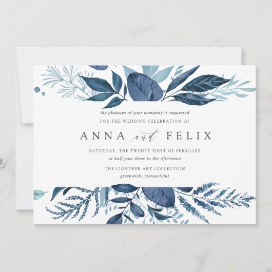 Faire-part de mariage azur sauvage (Devant)