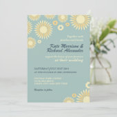 Faire-part de mariage Baby Blue Sweet Sunflower (Debout devant)