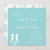 Faire-part de mariage Balnéaire | Aqua (Devant / Derrière)