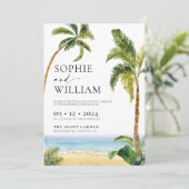 Faire-part de mariage balnéaire tropicale (Debout devant)