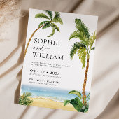 Faire-part de mariage balnéaire tropicale