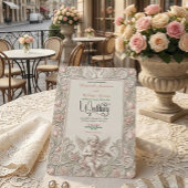 Faire-part de mariage baroque avec cygne et chérub
