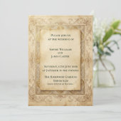 Faire-part de mariage baroque en or antique (Debout devant)