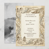 Faire-part de mariage baroque or (Devant / Derrière)